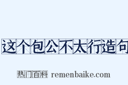 这个包公不太行造句是什么意思的图片